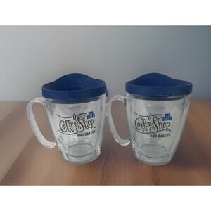 TERVIS Tumblers Mugs Blue Travel Lids 16 Oz Double Walled Insulated Coffee Shop